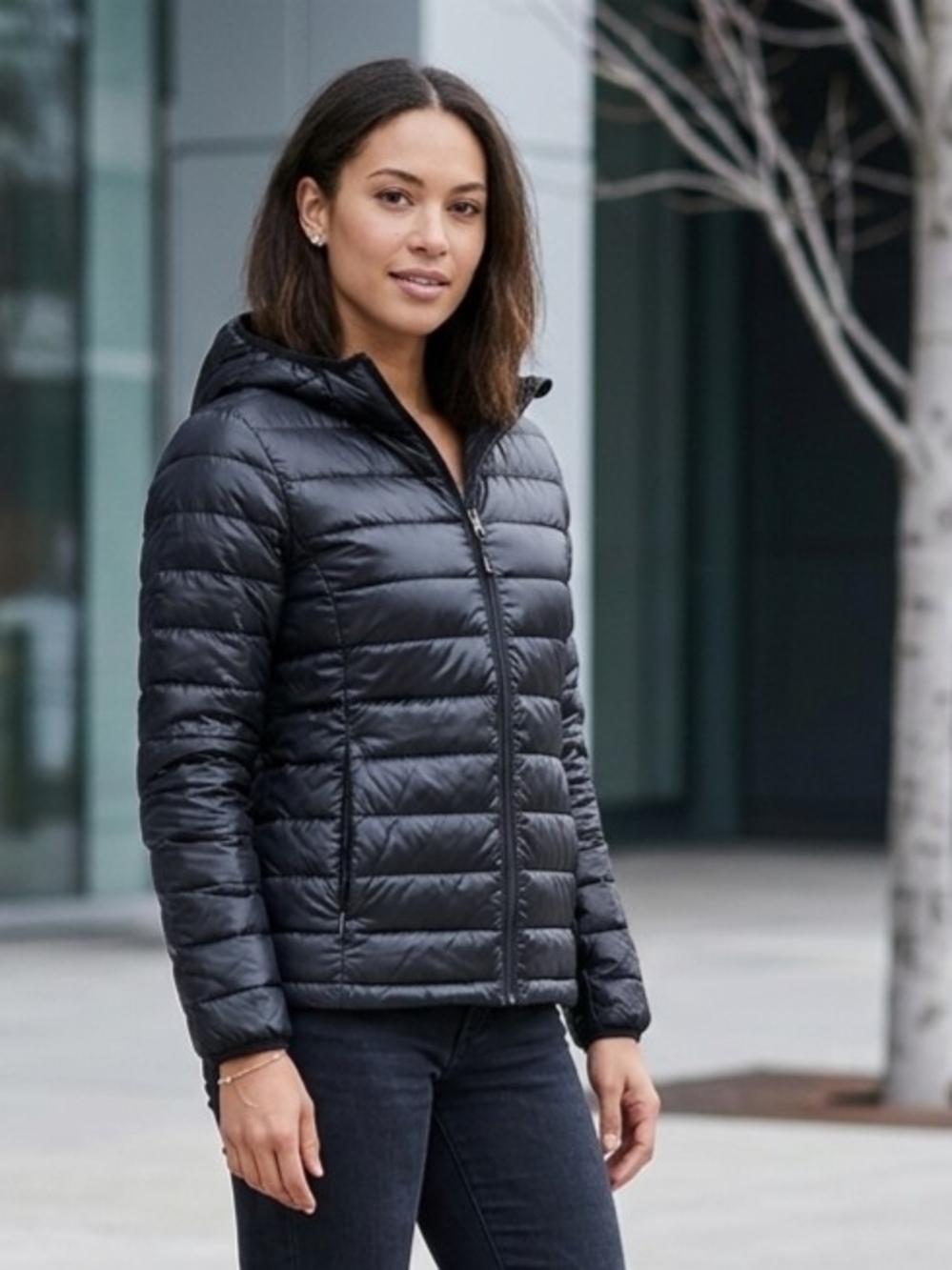 TNA Botanie Quilted Hooded Puffer Jacket Size Med